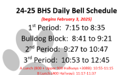  Bell Schedule