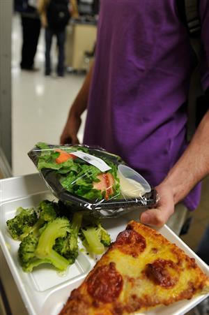 Lunch tray with health foods