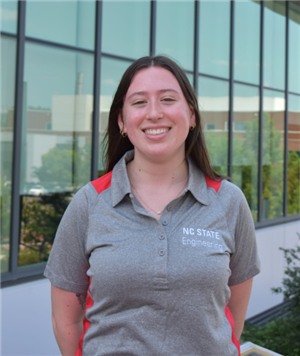 Alyssa Peterson in her NC State Engineering shirt.