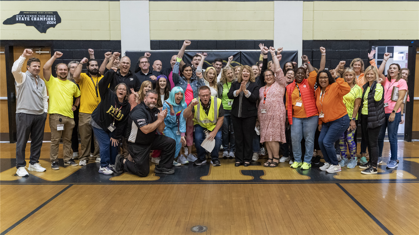 Dr. Tracey Harrill with her staff at Providence High School