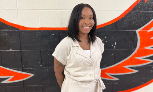  Headshot of Rocky River High School's media arts instructor Malaysha Belton.