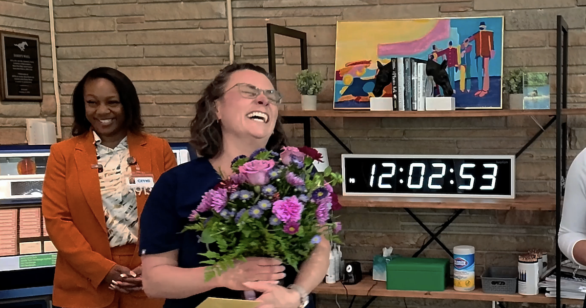  Amanda Rogers laughs during her award speeches