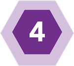 Number 4 in purple hexagon.