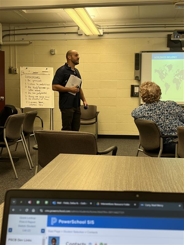 Mr. Struve facilitates Intro to Restorative Practices